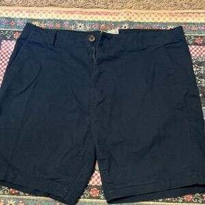 Men's Navy Flat Front Shorts